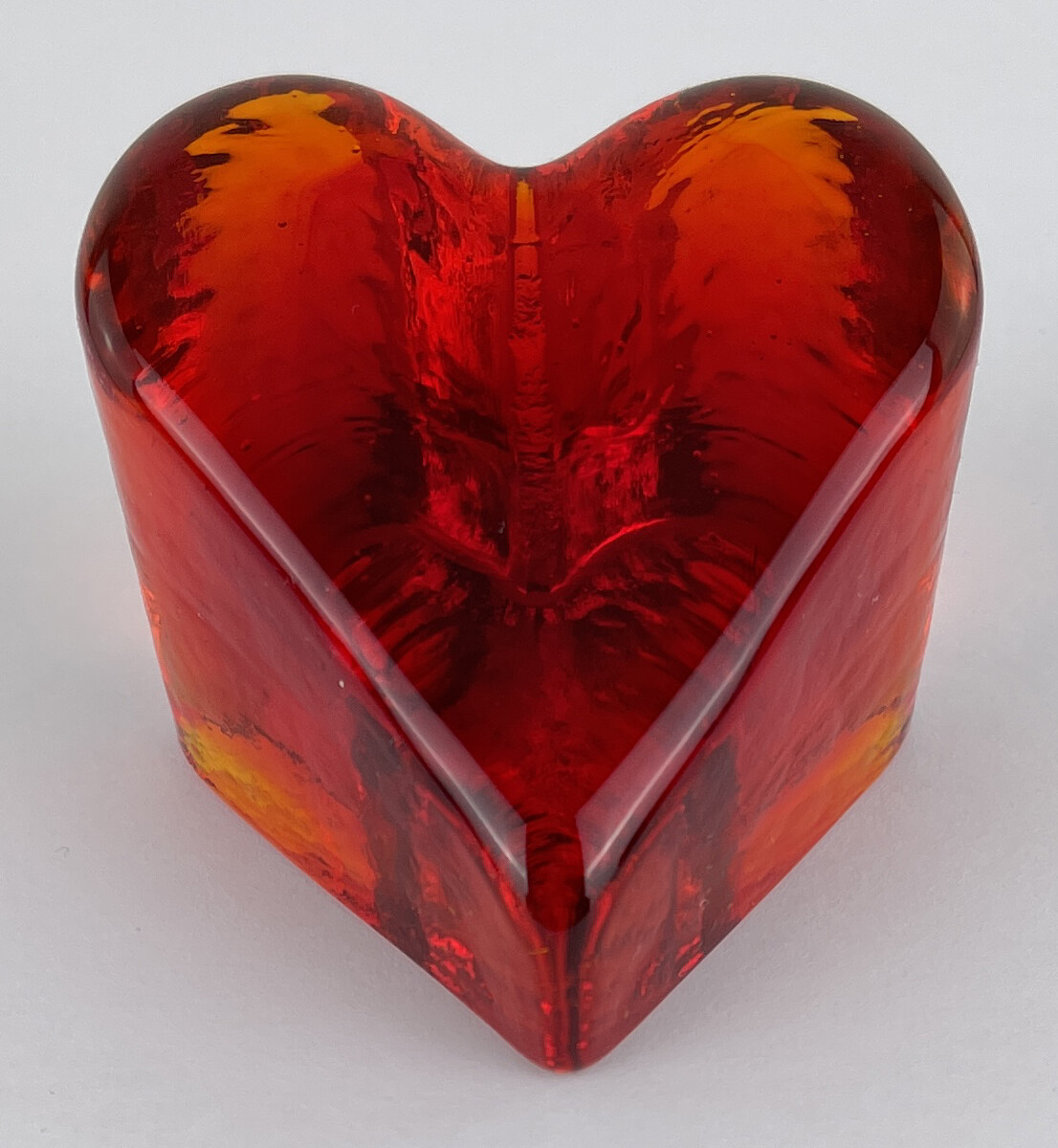 Fire & Light Recycled Glass Heart Paperweight Sunburst eBay