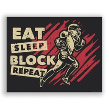 Football Motivational Poster Art Print Kids Classroom Sports Wall Decor Success