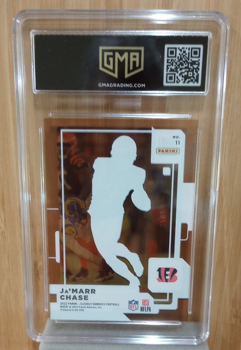 Ja'Marr Chase, 2022 Clearly Donruss - Orange #11, GMA 9 (Mint) #/75 - Picture 2 of 2