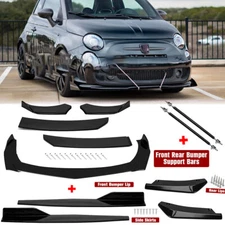 For Fiat 500 Front Rear Bumper Lip Spoiler Splitter Body Kit Side Skirt