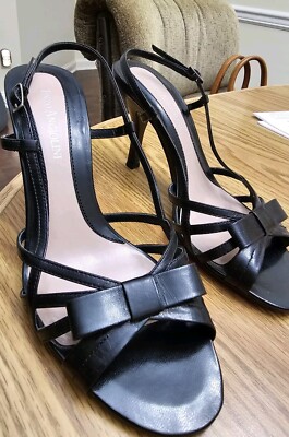 Enzo Angiolini Women Heels Size 5 1/2 Black Strappy Pumps Sz 5.5