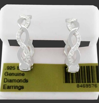 ECHTE 1,76 kt DIAMANT HUGGIES OHRRINGE 0,925 Sterlingsilber - Neu mit Etikett