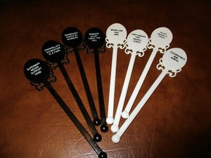 Vintage 1960's sizzle stir cocktail humorous joke sticks new