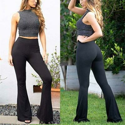 Details about &nbsp;Women Wide Leg Flare Foldover Yoga Pants Comfy Stretch Soft Gym Workout Leggings