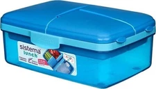 Sistema Slimline Quaddie 1.5L Lunch Food Box Bottle Work School Office BPA Free