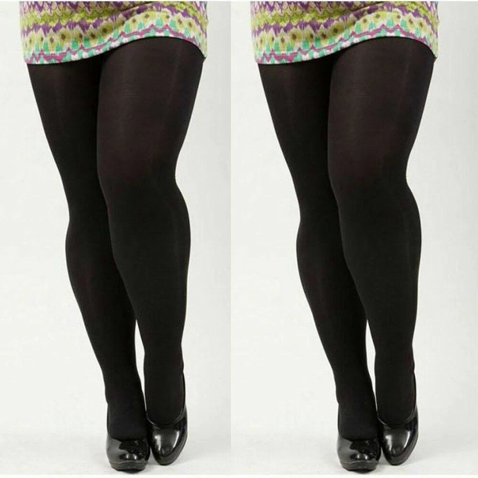 2 Paar weiche Damen-Strumpfhose einfarbig Übergröße dehnbar 120D Samt - Bild 3 von 4