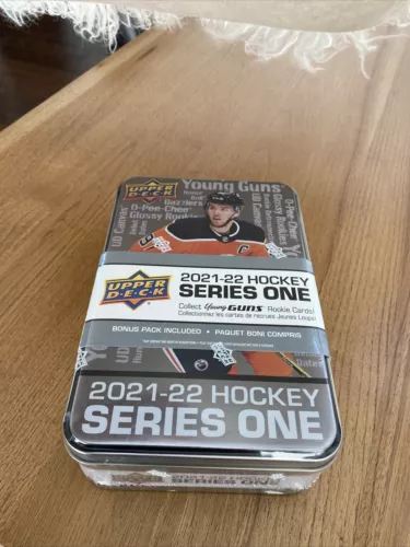 2021-22 Upper Deck SERIES 1 ONE NHL HOCKEY CARDS TIN / BOX (9 Packs + Bonus)