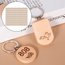 Unfinished Wood Engraving Blank Keychains DIY Key Tag 1.57x0.31inch Set of 180