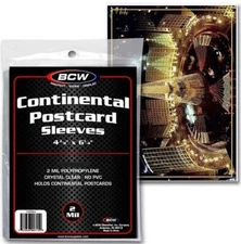 NEW (10 CT) BCW Continental Postcard /  Picture Poly Soft Sleeves Holders