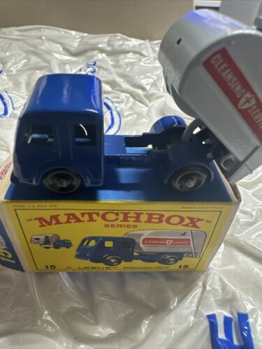 Vintage Matchbox Lesney No 15 Dennis Refuse Truck In Original Perfect D Box - Picture 7 of 15