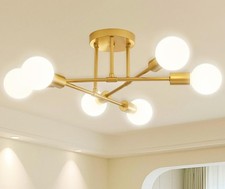 Dellemade Ceiling Light, 6-Lights Chandeliers Gold Ceiling Lighting