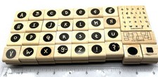 Lot Full Set Of Letters Alphabet Stamps Scrapbooking Craft 32 Total