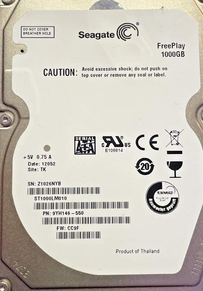 SEAGATE FreePlay ST1000LM010 1TB 5.4K 16MB SATA 2.5'' Server & WS Festplatte - Bild 3 von 4