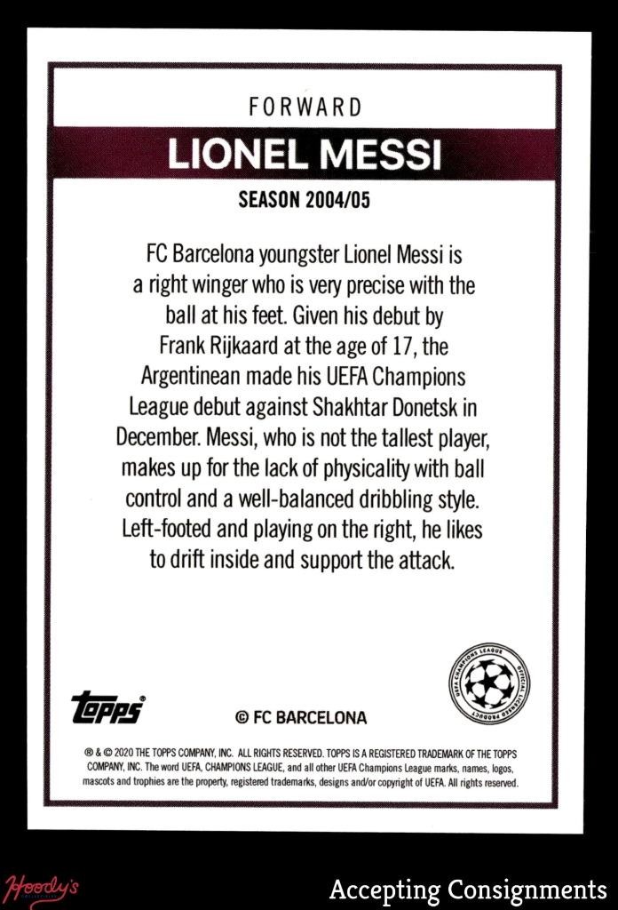 2020-21 Topps The Lost Rookie Cards Lionel Messi FC BARCELONA view 2