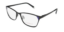 NEW ESPRIT 17488 EYEGLASSES 538 BLACK WOMENS 52-16-135 CAT EYE FULL-RIM METAL