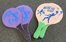 2 Sets of Wood Ball Beach Ball Paddles -4 Tot...