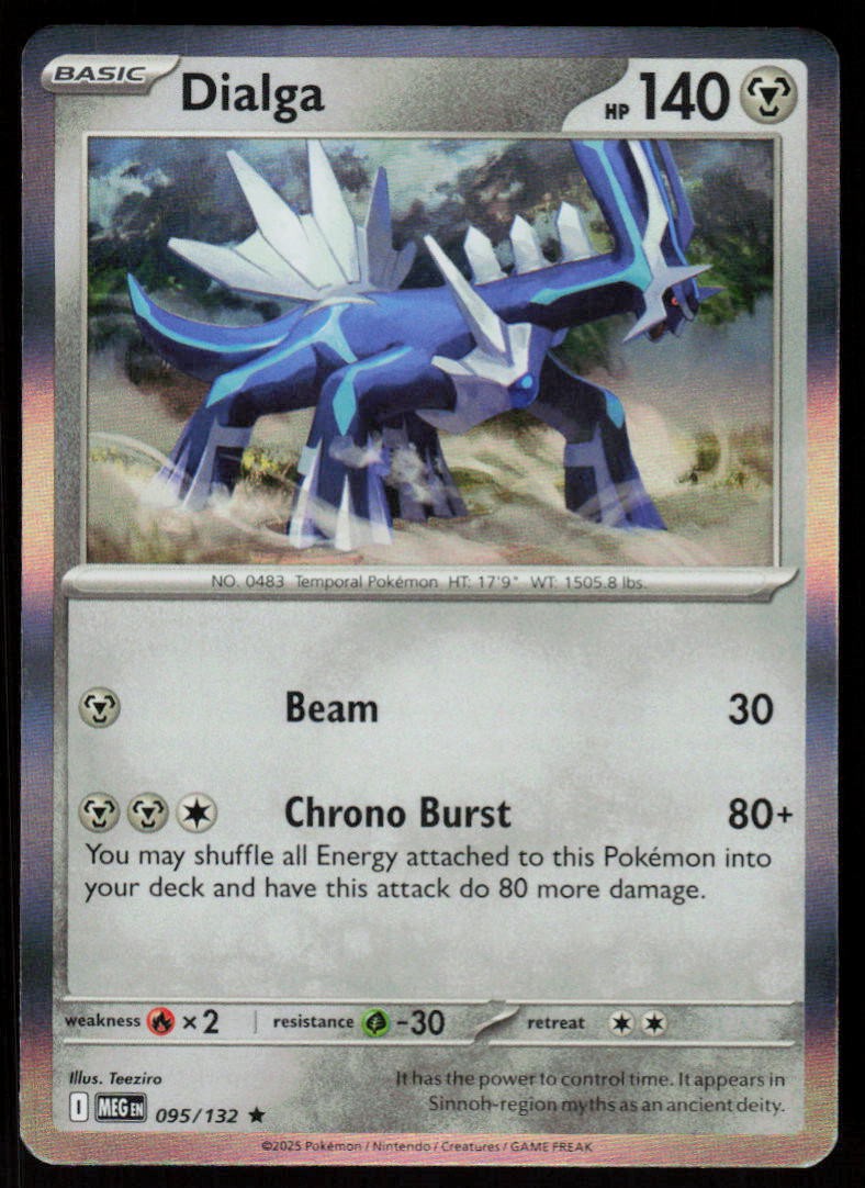 Dialga 095/132 Rare Mega Evolution Pokemon Holo Near Mint