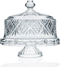Godinger Dublin Crystal Cake Plate with Dome Cover