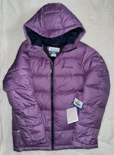 Size Youth Large Columbia Kids Purple Hooded Puffer Jacket Full Zip Polyester