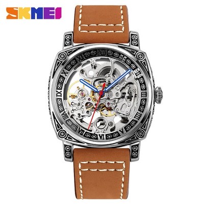 SKMEI Automatic Mechanical Watch For Men Fashoin Cool Male Skeleton Waterproof S