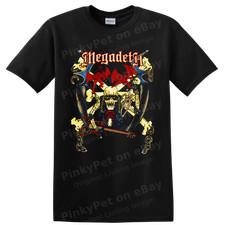 Megadeth Heavy Metal Skeleton Guitar Demon Vintage Graphic Concert T Shirt Rock