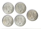 1922-1923 LOT OF 5 Peace Silver Dollar 90% Silver 3.87 Troy Oz SW