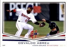 2017 Harrisburg Senators Grandstand #1 Osvaldo Abreu Dominican Republic DR Card
