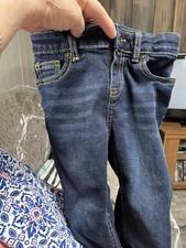 Cat  Jack Super Elastic Bootcut Jeans Girls Size 5 Blue Denim Cotton Button Zip