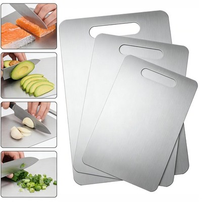 3 PCS 304 Stainless Steel Cutting Board Set S M L, Rust-Resistant Non-Stainin...
