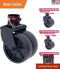 6" Dual Trailer Jack Caster Wheel - 2000 LBS Capacity, Universal Fit Easy Roll