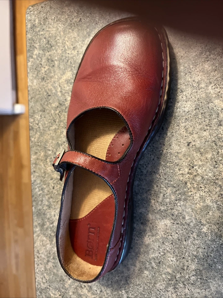 Born Mary Jane Leather Shoes Red Comfort Walking Casual Womens US 6.5 EU 37 - Image 4 of 4
