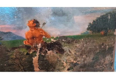 Antique Old Oil Painting 54x42cm Amazing Art Vintage Unique Art