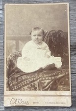 Antique Cabinet Card Photo Of Cute Baby - Brockton, MA