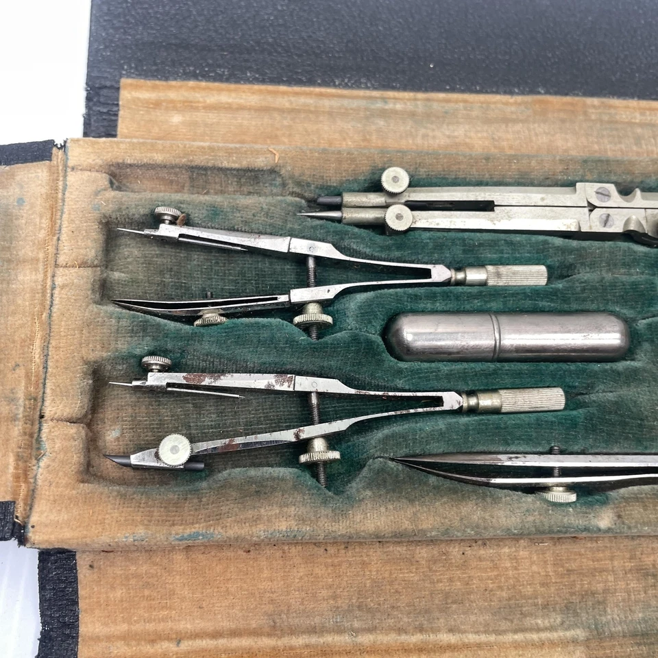Vintage German Drafting Compass Set B-48 Drawing Tools Kit Germany Architecture - Image 3 of 4