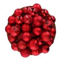 Giftsome 60Er Set Weihnachtskugeln Rot - Christbaum Deko Innen/AußEn Kunststoff