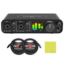 MOTU M2 USB-C Audio Interface Bundle with 2x Pig Hog 10ft XLR Tour Grade...