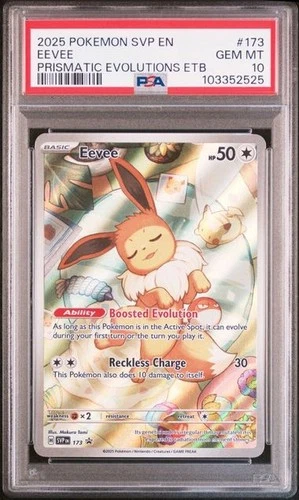 2025 Pokemon Svp En-Sv Black Star Promo Eevee Prismatic Evolutions ETB PSA 10