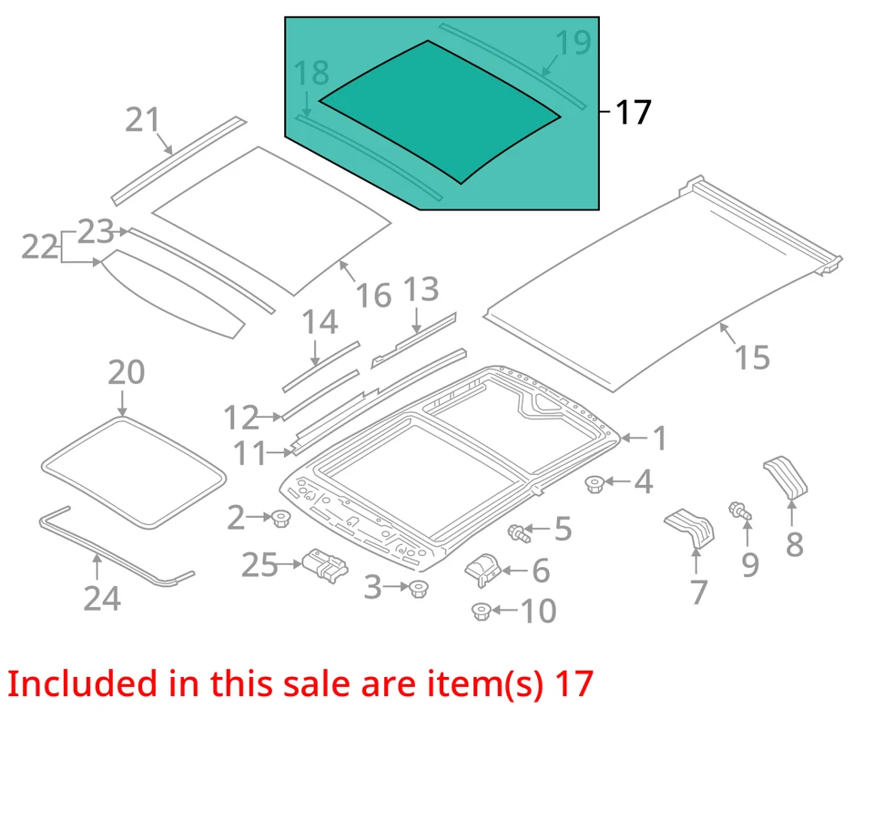 (LOCAL PICKUP ONLY) Roof Glass Rear Fits 19-21 INFINITI QX50 2934161 Foto 3 de 4