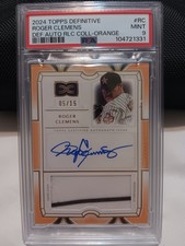 🔥Roger Clemens 2024 Topps Definitive Orange Patch Auto 6/15 PSA 9 Astros