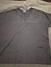 Cherokee Womens Scrub Top Grey Size Large Vneck Pockets Preowned
