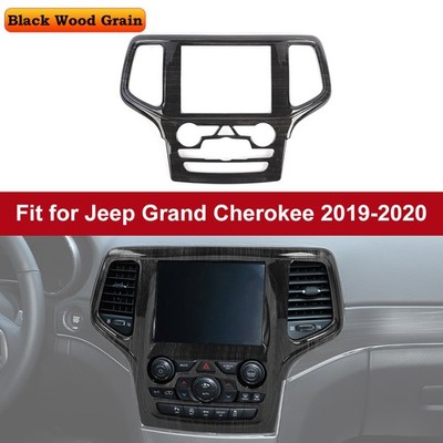 Black Wood Dashboard GPS Navigation Panel Trim Cover For Grand Cherokee2019-2021