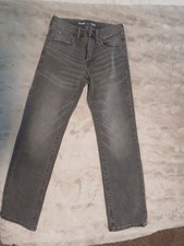 Old Navy Boys Straight Gray Jeans Size 12 Built-In Flex Cotton Blend Denim
