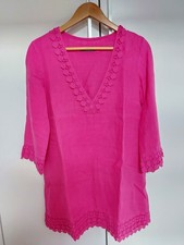 Leinentunika, Leinenbluse, Backstage,  Pink, Gr S/ M