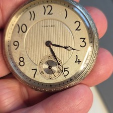 1920 Howard Hinge Back Pocket Watch. Size 16 17j Serviced. Looks And Runs Great
