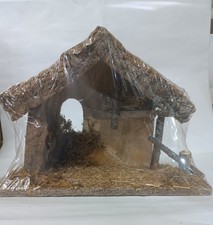 CAPANNA IN LEGNO E SUGHERO 31 x 17 x 23 cm - PAESAGGIO presepe Natale