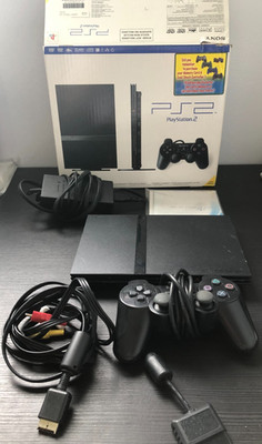 Sony PlayStation 2 PS2 Slim Black Console SCPH-70011 Complete in Box CIB Works