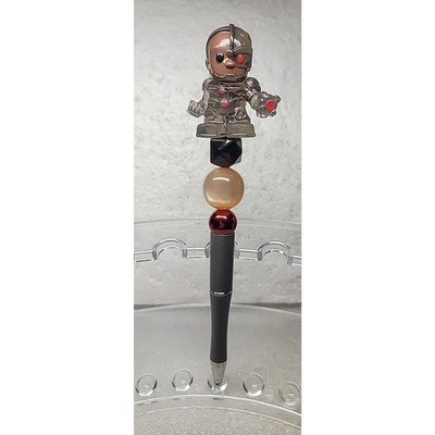 DC Ooshies Beaded Pen Cyborg Fig Crystal Black Comic Books Movies Justice League