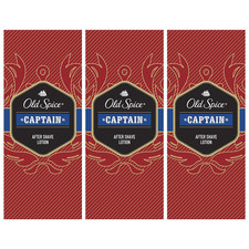 3 x Old Spice Captain After Shave Lotion je 100ml Rasierwasser Holziger Duft