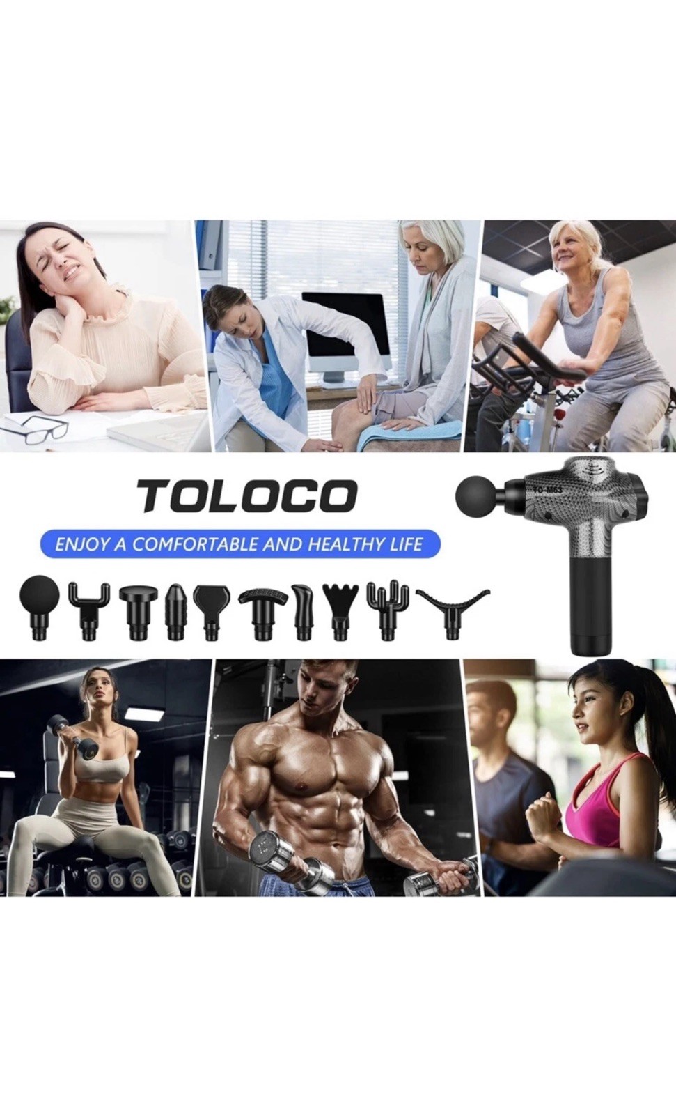 TOLOCO TO-M63 Upgrade Percussion Massage Gun for Athletes Deep Tissue Muscle