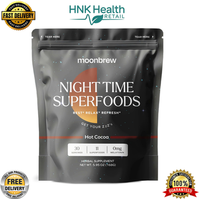 MoonBrew Nighttime Magnesium Hot Cocoa, Natural Sleep Aid Drink
